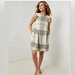 NWT Upwest Easy Flutter Sleeve Plaid Flannel Mini Dress Coastal Cowgirl SZ M